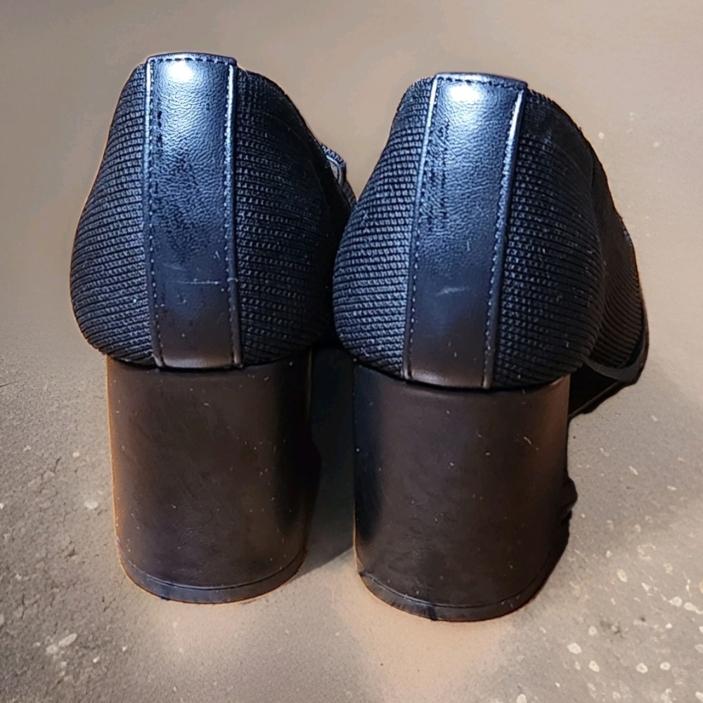 Adrienne Vittadini “Brittiny” Black Knit Block Heel Pumps – Size 8M - Picture 10 of 12